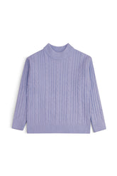 Cable Knit Mock Neck Sweater