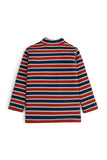 Striped Ribbed Mock Neck