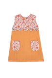 Girls Velvet Scalloped Pinafore Dress
