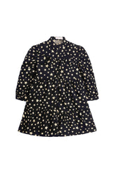 Star Print Corduroy Tiered Frock