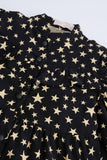 Star Print Corduroy Tiered Frock