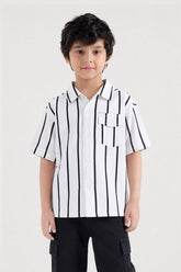 BOY'S VERTICAL STRIPED BUTTON-DOWN SHIRT