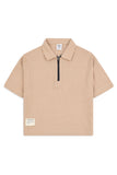 Boys' Textured Zip-Neck Boxy Polo