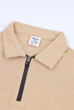 Boys' Textured Zip-Neck Boxy Polo