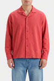 Waffle Knit Cuban Collar Shirt