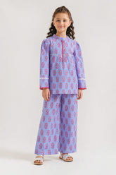 Purple Floral Kurta Set