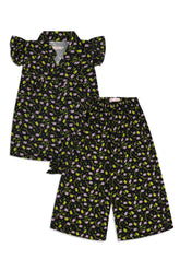 Girls’ Floral Print Knot-Front Co-Ord Set