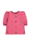 Girls' Magenta Floral Embroidered Set