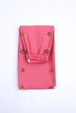 Girls' Magenta Floral Embroidered Set