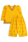 Girls' Mustard Floral Embroidered Set