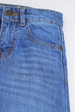 Girls Classic Medium Wash Wide-Leg Denim