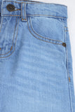 Girls Classic Medium Wash Wide-Leg Denim
