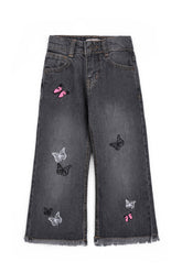 Girls' Wide-Leg Vintage Wash Denim
