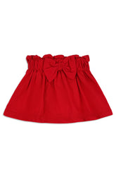 Girls' Red Paperbag Waist Skirt