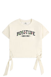 Girls’ Positive Vibes Side-Tie Tee