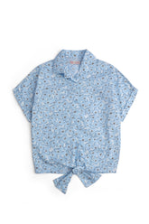 Girls' Floral Tie-Front Shirt