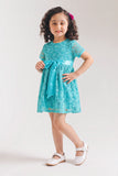 Girls' Turquoise Floral Lace Top