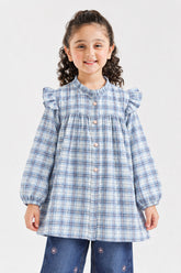 FLANNEL RUFFLED NECK FROCK