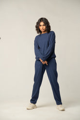 Navy Blue Ribbed CO-ORD SET