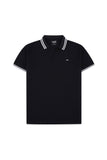 Men's Black jacquard Polo