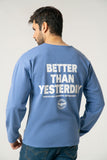 Blue Motivational Graphic Long Sleeve Tee