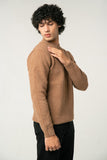 The Camel Brown Wool-Blend Mock Neck Sweater
