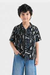 Boys' Abstract Camo-Print Shirt