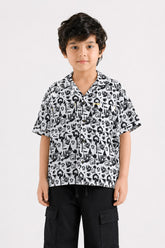 Boys' Tropical Monochrome Resort Shirt