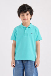 Boys' Aqua Blue Polo