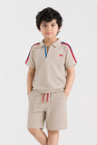 Boys' Sporty V-Neck Textured Polo
