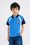 Boys' Color-Block Blue Polo
