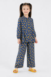 Girls' Floral Print Woven Cotton Co-Ord Set
