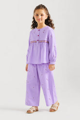 Girls' Floral Embroidered Set