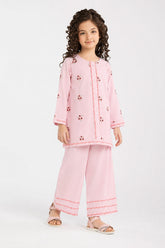 Girls' Blush Pink Floral Eastern Set