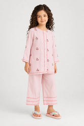 Girls' Blush Pink Floral Eastern Set