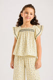 Girls' Pastel Yellow Peplum Set