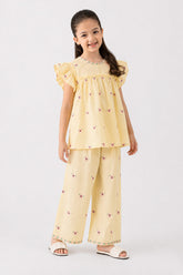 Girls’ Ruffle Sleeve Floral CO-ORD Set