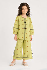 Girls’ Embroidered Lime Co-Ord Set