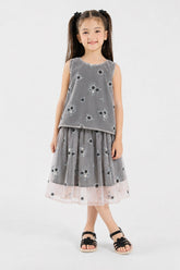 Girls’ Embroidered Net Co-Ord Set
