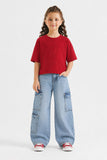 Girls’ Cherry Embossed Crop Tee