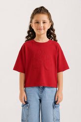 Girls’ Cherry Embossed Crop Tee