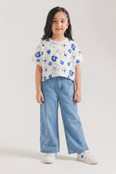 Girls’ All-Over Hibiscus Printed Tee