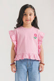 Girls' Ruffled Floral Tee