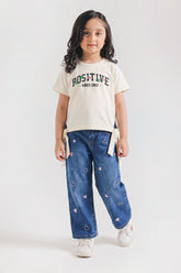 Girls’ Positive Vibes Side-Tie Tee