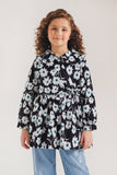Girls' Floral Wrap-Style Frock