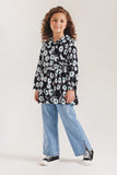 Girls' Floral Wrap-Style Frock