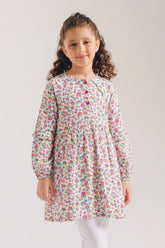 Girls' Colorful Floral Ruffled Tunic