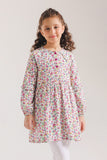 Girls' Colorful Floral Ruffled Tunic