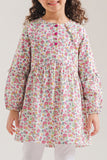 Girls' Colorful Floral Ruffled Tunic