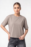 Women's Oversized Raw-Hem Crop Top